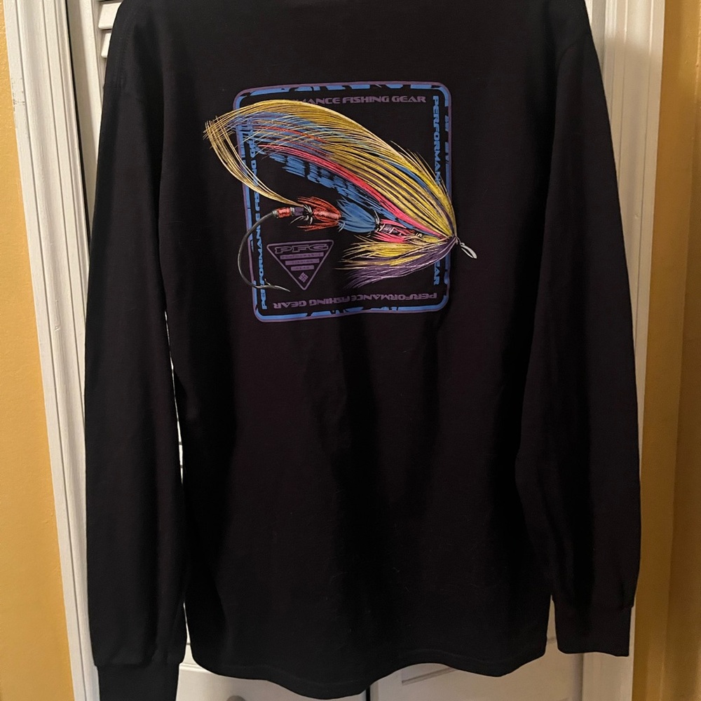 Columbia Black Long Sleeve Tee with Colorful Graphic